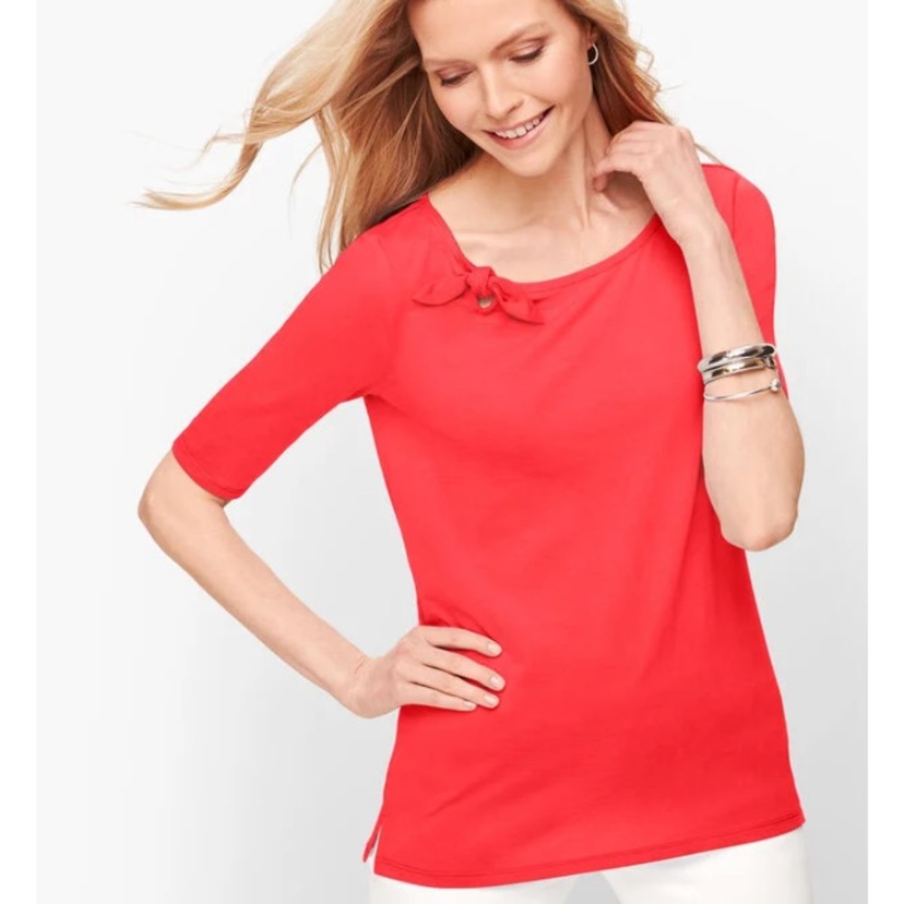 Talbots Tie Detail Tee (red)